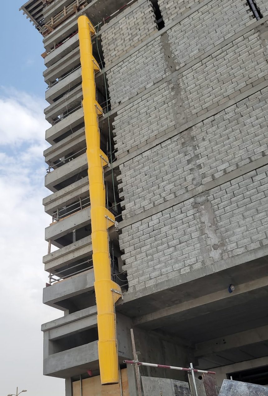 Heavy Duty Plastic Garbage Chutes for Construction Site in Dubai
